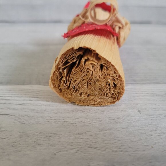 Set Of 3 Handmade Corn Husk Dolls With Red & Floral Accents - Picture 2 of 16